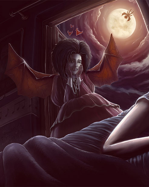 illustration petite vampire amoureuse