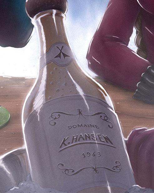 illustration bouteille champagne Kai Hansen